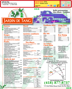 Voir notre menu - Jardin de Tang
