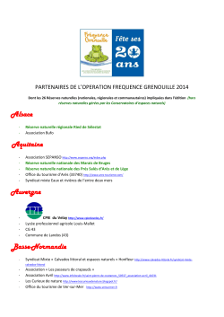 Partenaires FG 2014 - Réserves Naturelles de France