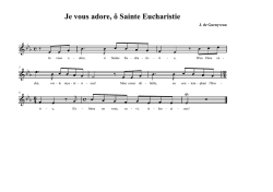 Je vous adore o Sainte Eucharistie