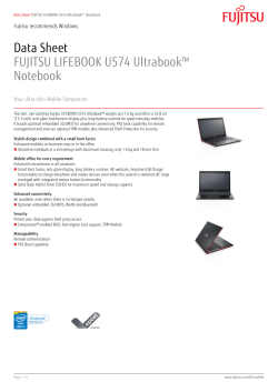 Data Sheet FUJITSU LIFEBOOK U574 Ultrabook™ Notebook