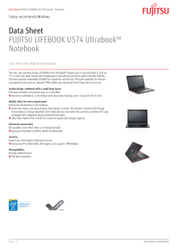 Data Sheet FUJITSU LIFEBOOK U574 Ultrabook&trade; Notebook