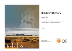 regulatory overview - DRAFT