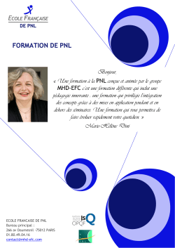 FORMATION DE PNL - Groupe MHD EFC