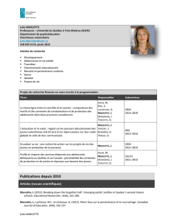 Julie Marcotte - Centre jeunesse de Qu&eacute;bec