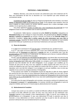 Fiche information protocole faible r&eacute;ponse