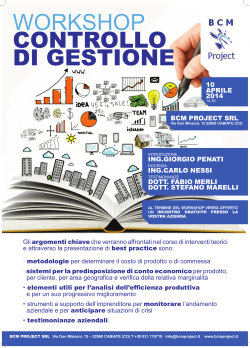 10 APRILE 2014 BCM PROJECT SRL ING