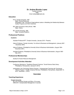 Dr. Andrea Brooks Lopez - Fox School of Business