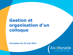 FIR colloques - Direction de la Recherche et de la Valorisation