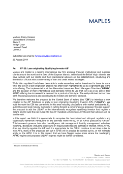 CP85-Maples response - Central Bank of Ireland