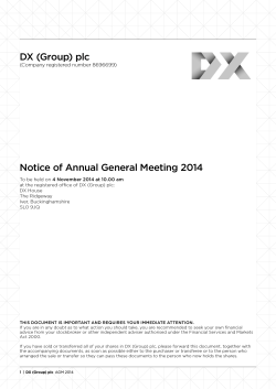 (Group) plc Notice of AGM 2 October 2014