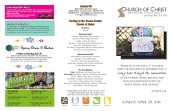 April 20, 2014 - Grande Prairie Church of Christ