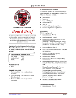 Board Brief - Kingsway Regional School District