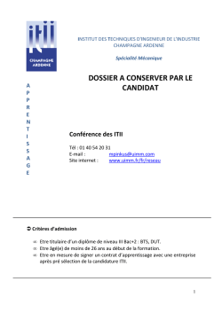 Dossier de candidature FIA 2014