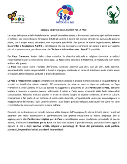La causa della pace e della fratellanza tra i popoli