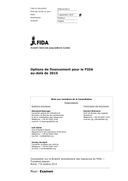 Pour: Examen Options de financement pour le FIDA au