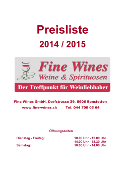 Preisliste - Fine Wines