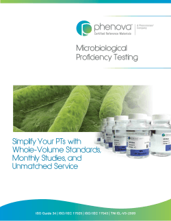 Microbiological Proficiency Testing Simplify Your PTs with Whole