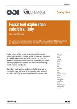 Fossil fuel exploration subsidies: Italy