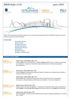 DRM - Infos num&eacute;ro 36 du 03/03/2014