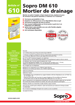 Feuille technique - Sopro Bauchemie GmbH