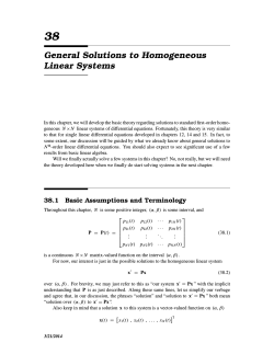 38 General Solutions to Homogeneous Linear Systems