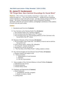 Dr. James R. Vanderwoerd "All Things New: Neo