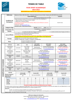 Fiche sport Acad&eacute;mie