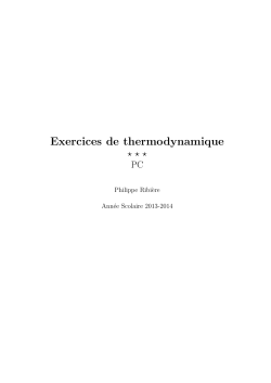 Exercices de thermodynamique