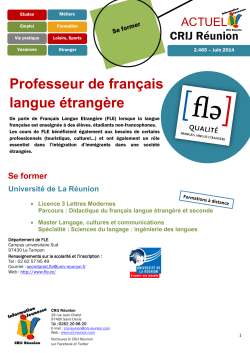 Professeur de français langue étrangère - Crij