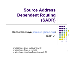 Source Address Source Address Dependent Routing (SADR)