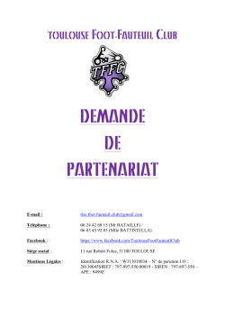 DEMANDE DE PARTENARIAT - Toulouse Foot Fauteuil Club