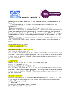 Licences 2013-2014 - Aigles de Pau