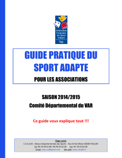GUIDE PRATIQUE DU SPORT ADAPTE