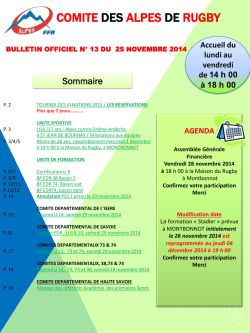 Educateurs inscrits en 2014 - Comit&eacute; des Alpes de Rugby