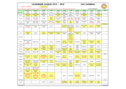 calendrier des matches saison 2014-2015
