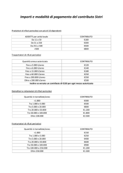 Importi contributo Sistri 2014
