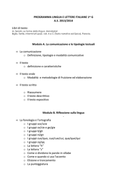 ITALIANO I G - Liceo Scientifico A. Romita