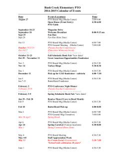 Rush Creek Elementary PTO 2014-2015 Calendar of Events