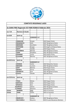 Orari e elenco iscritti 3a reg.Lazio - Roma, 9 febbr. 2014