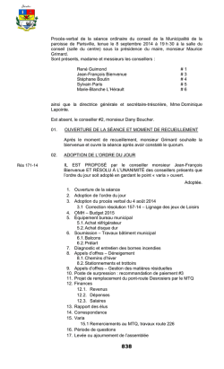 Proc&egrave;s-verbal de la s&eacute;ance ordinaire du 8 septembre 2014