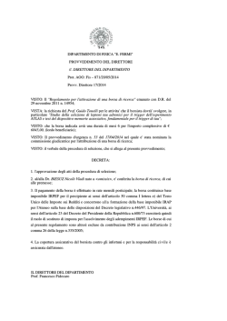 DIPARTIMENTO DI FISICA "E. FERMI" PROVVEDIMENTO DEL