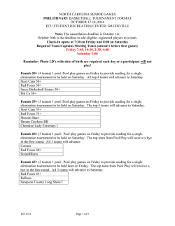 State Finals Basketball Tournament Preliminary Schedule