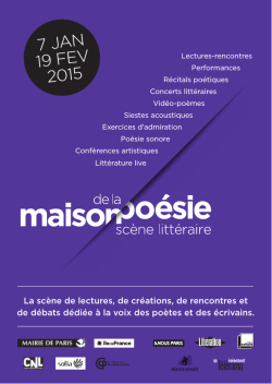 7 JAN 19 FEV 2015 - Maison de la Poésie