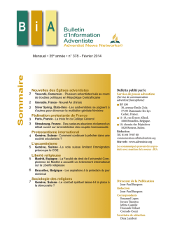 F&eacute;vrier 2014 - Adventiste