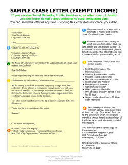 sample cease letter for people with exempt income