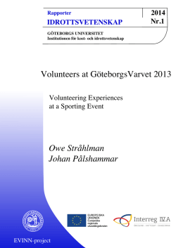 Volunteers at GöteborgsVarvet 2013 Owe Stråhlman Johan
