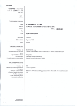 Curriculum Vitae Ing. Salvatore Scandurra