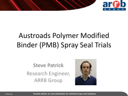 (PMB) Spray Seal Trials