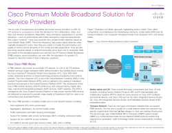 Cisco Premium Mobile Broadband Solution for Service Providers