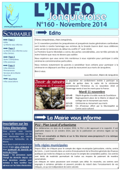 Info Jonqui&eacute;roise n&deg;160 - Novembre 2014